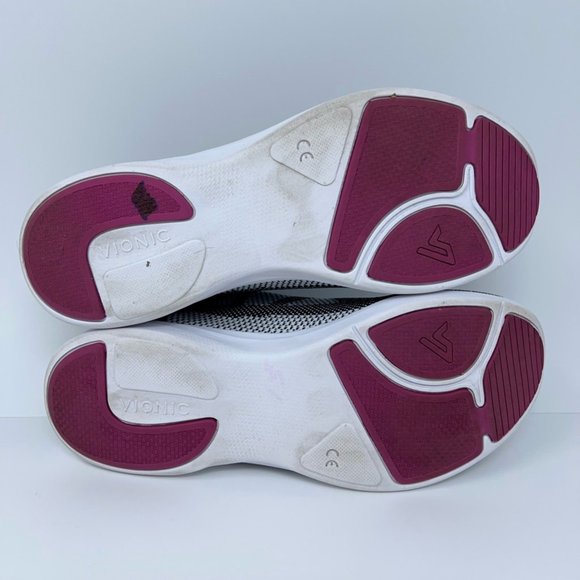 Vionic Womens Lenora Walking Shoes Black White Lace Up Low Top 7.5 Wide - Picture 5 of 12